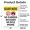 Signmission No Camera No Video With Symbol OSHA Security Notice Sign, Aluminum, 10in W x 14in L, 2PK OS-2PACK-SN-A-1014-V-11720 - alternate 2